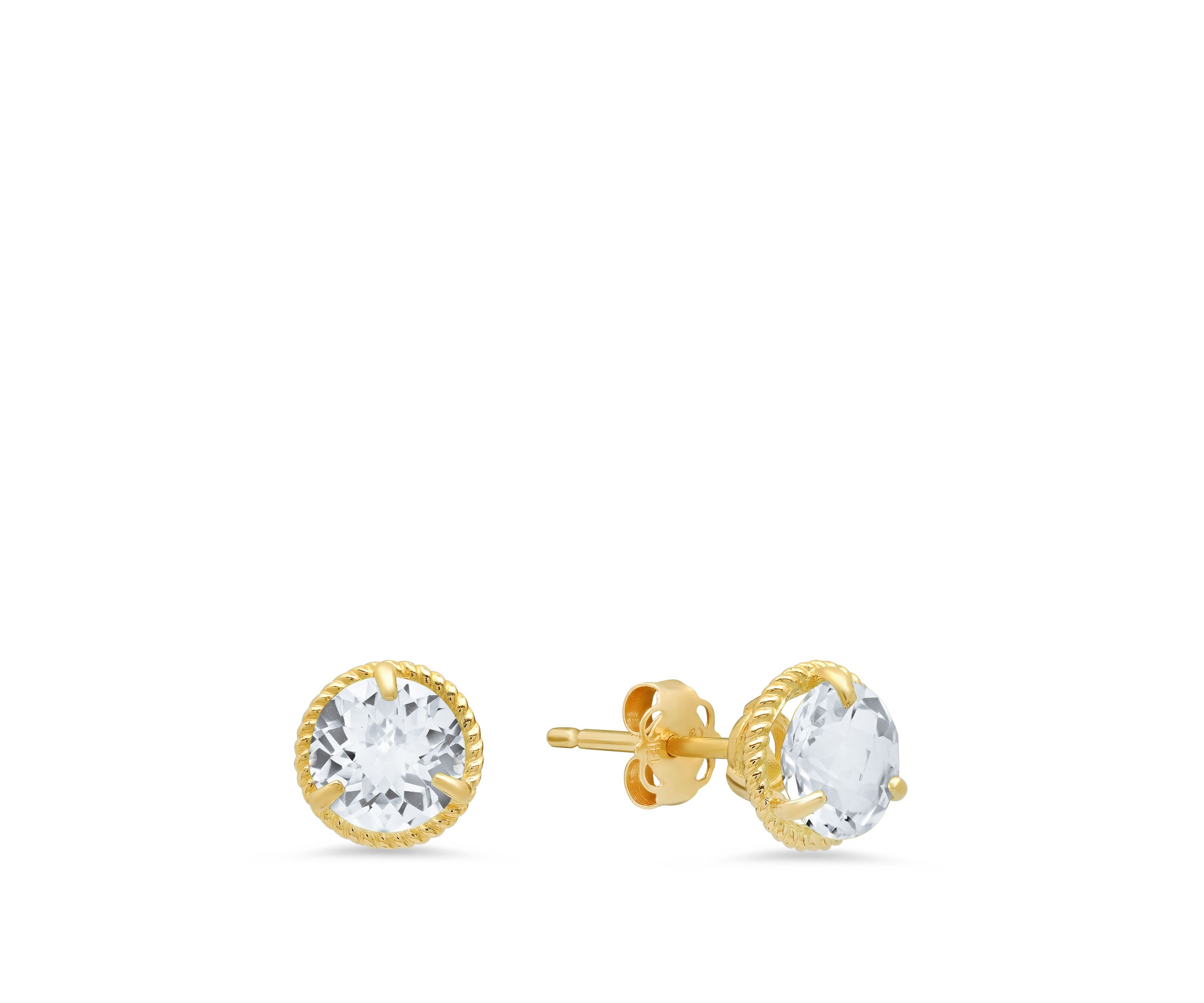White Topaz Stud Earrings