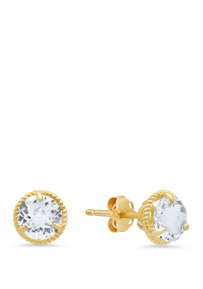 White Topaz Stud Earrings