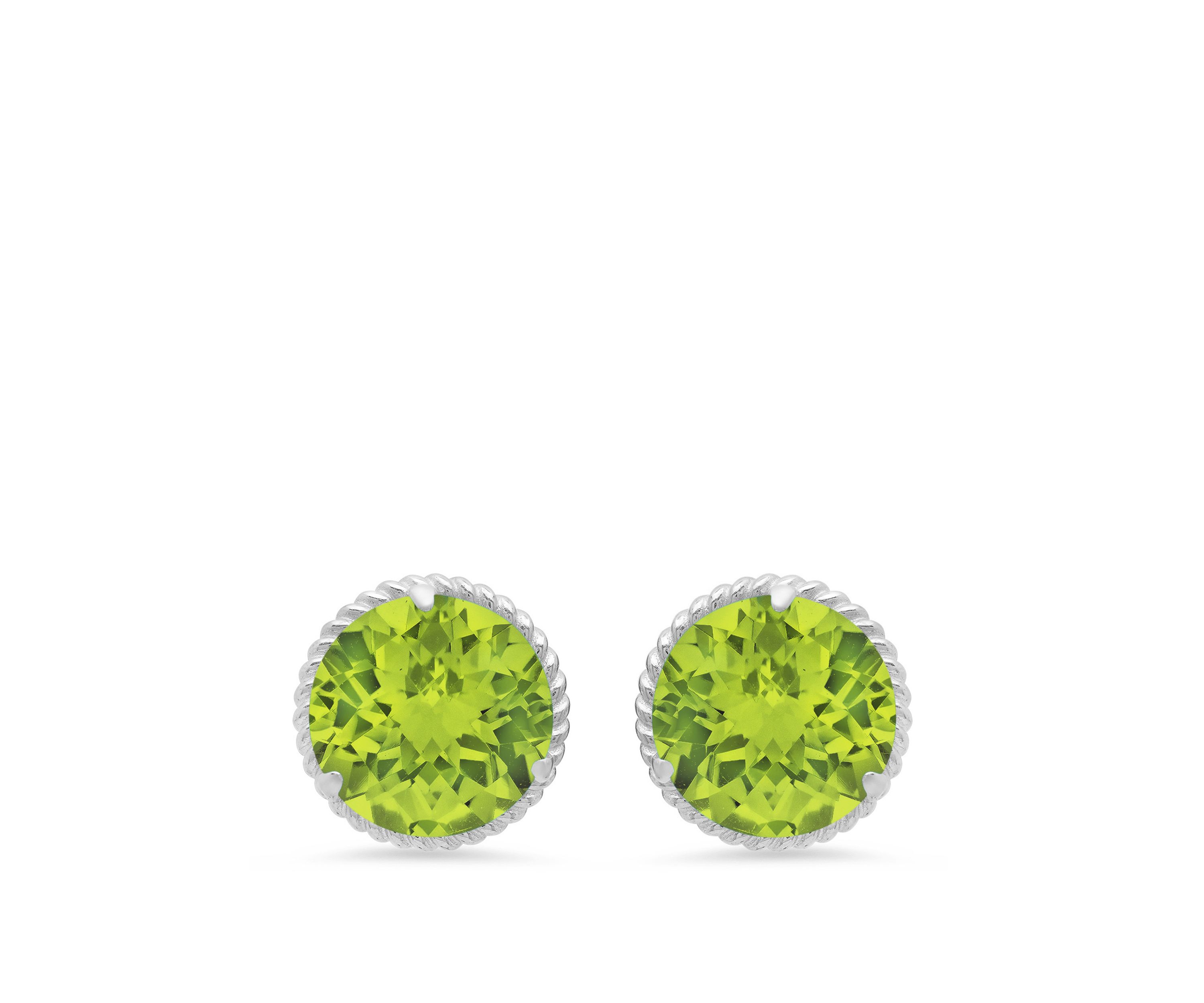 3.8 ct. t.w. Peridot Stud Earrings