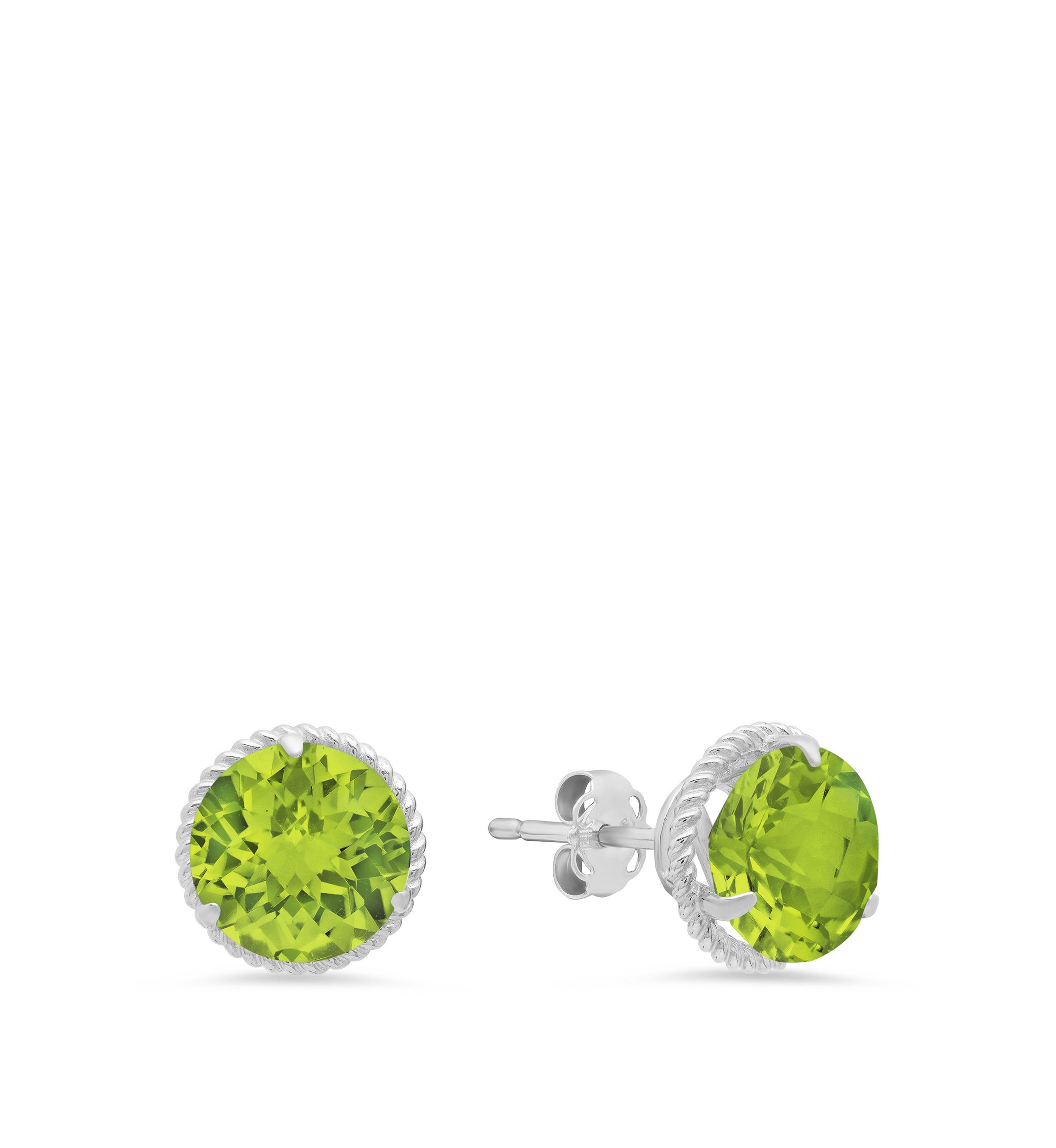 3.8 ct. t.w. Peridot Stud Earrings