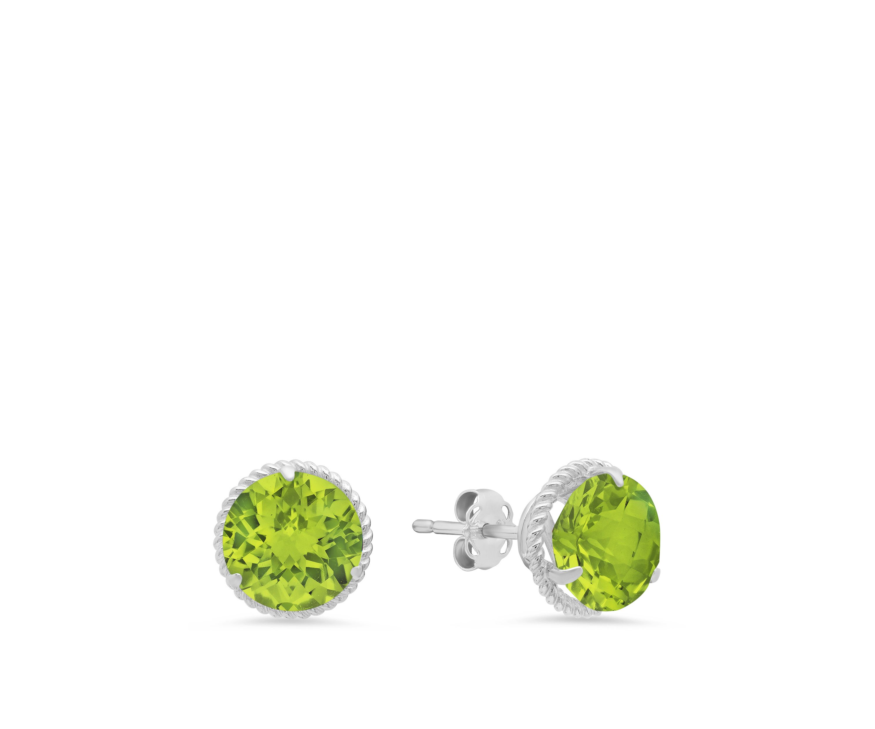 3.8 ct. t.w. Peridot Stud Earrings