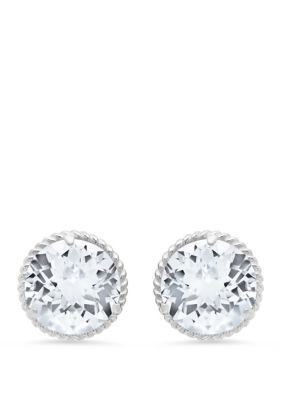 Belk  Co 4 ct tw White Topaz Stud Earrings