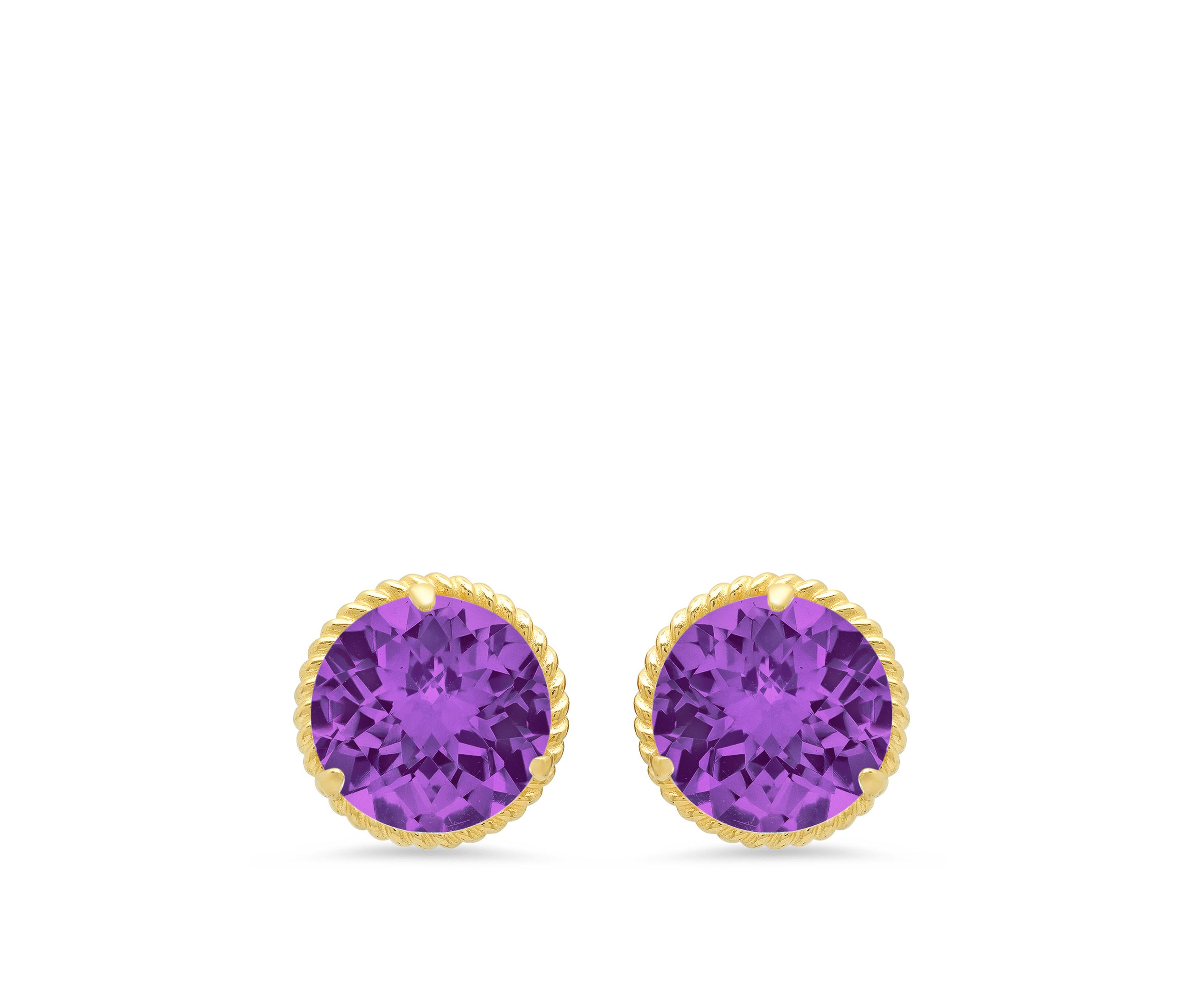 Amethyst Stud Earrings