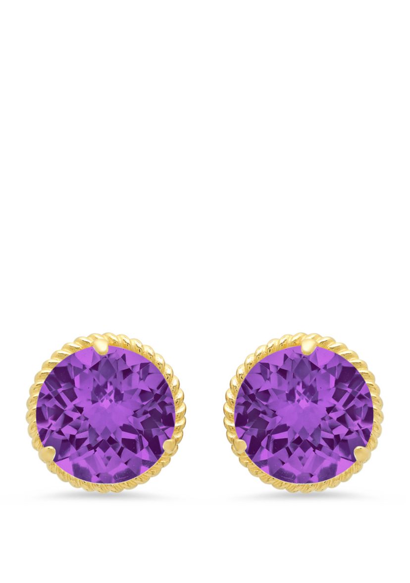Amethyst Stud Earrings