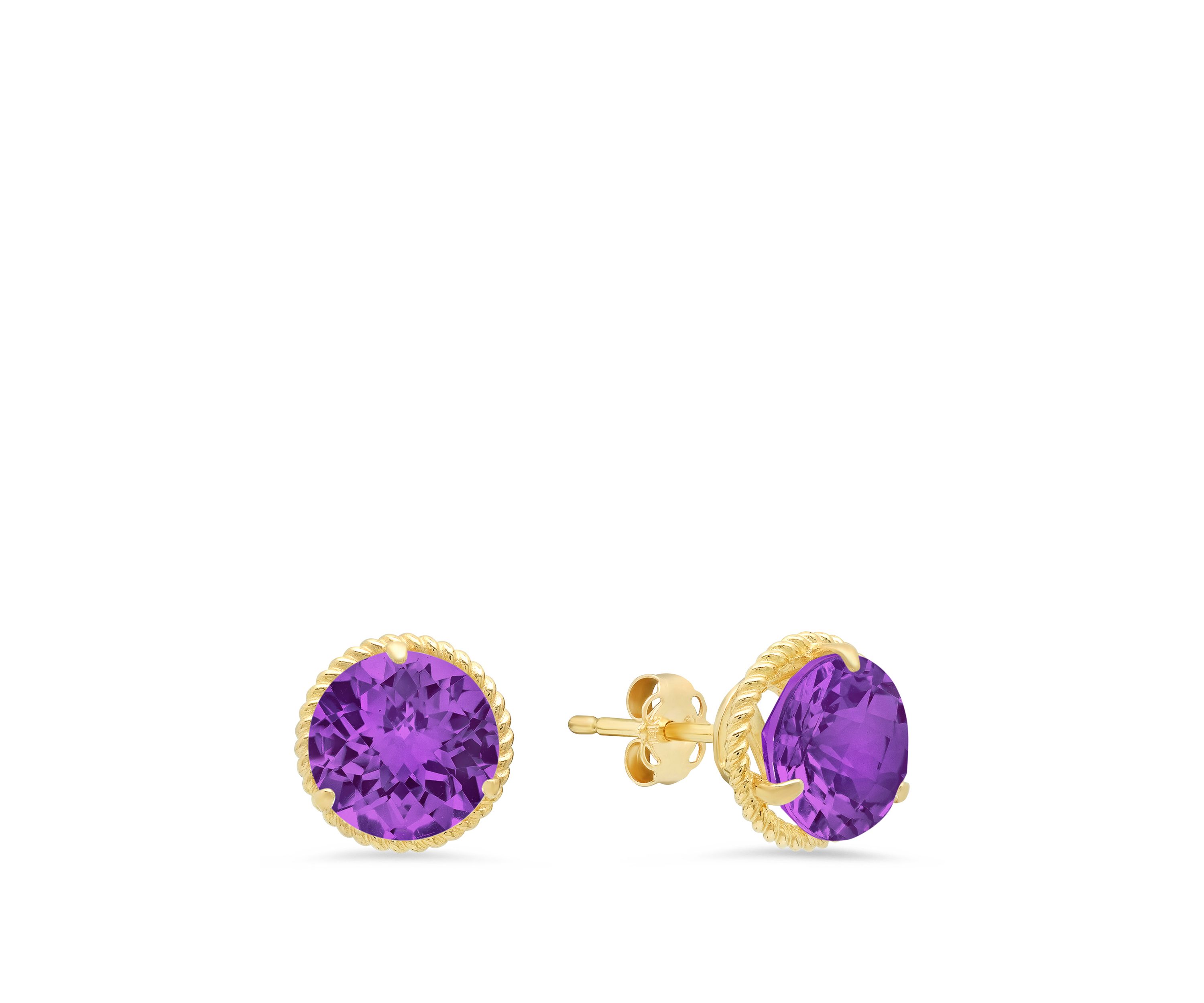 Amethyst Stud Earrings