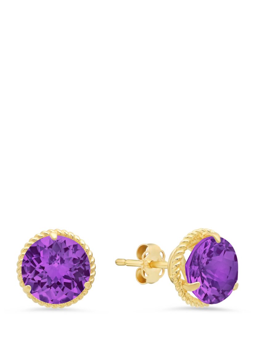 Amethyst Stud Earrings