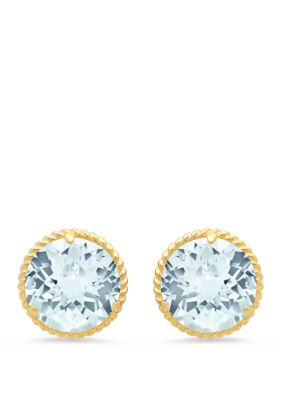 Belk & Co Aquamarine Stud Earrings