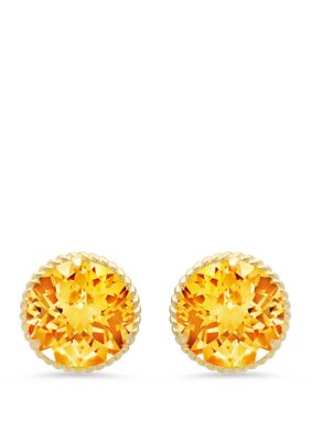 Belk & Co Citrine Stud Earrings