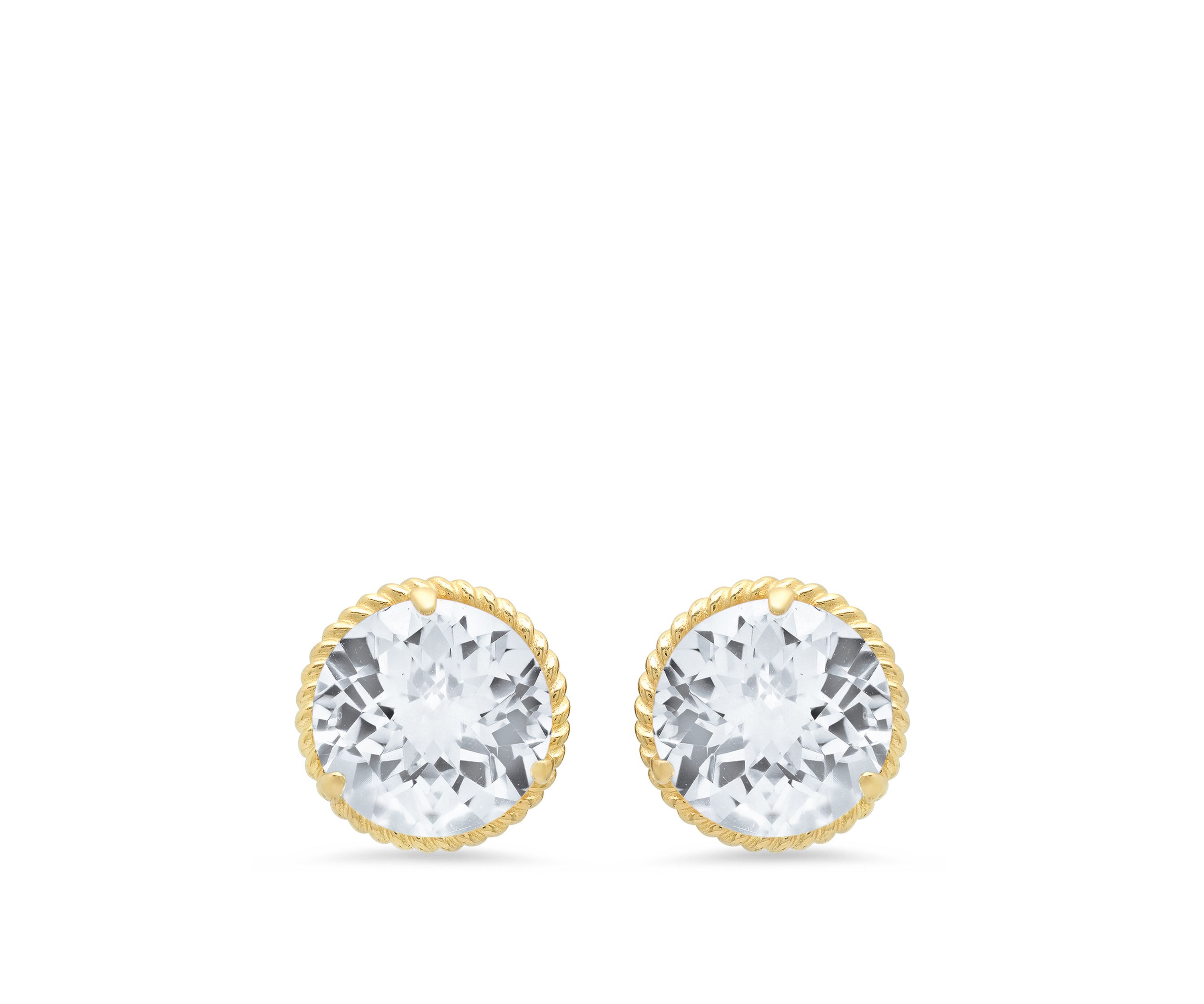 White Topaz Stud Earrings