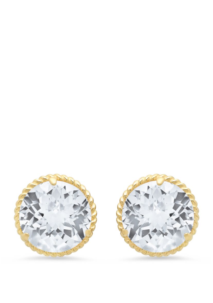 White Topaz Stud Earrings