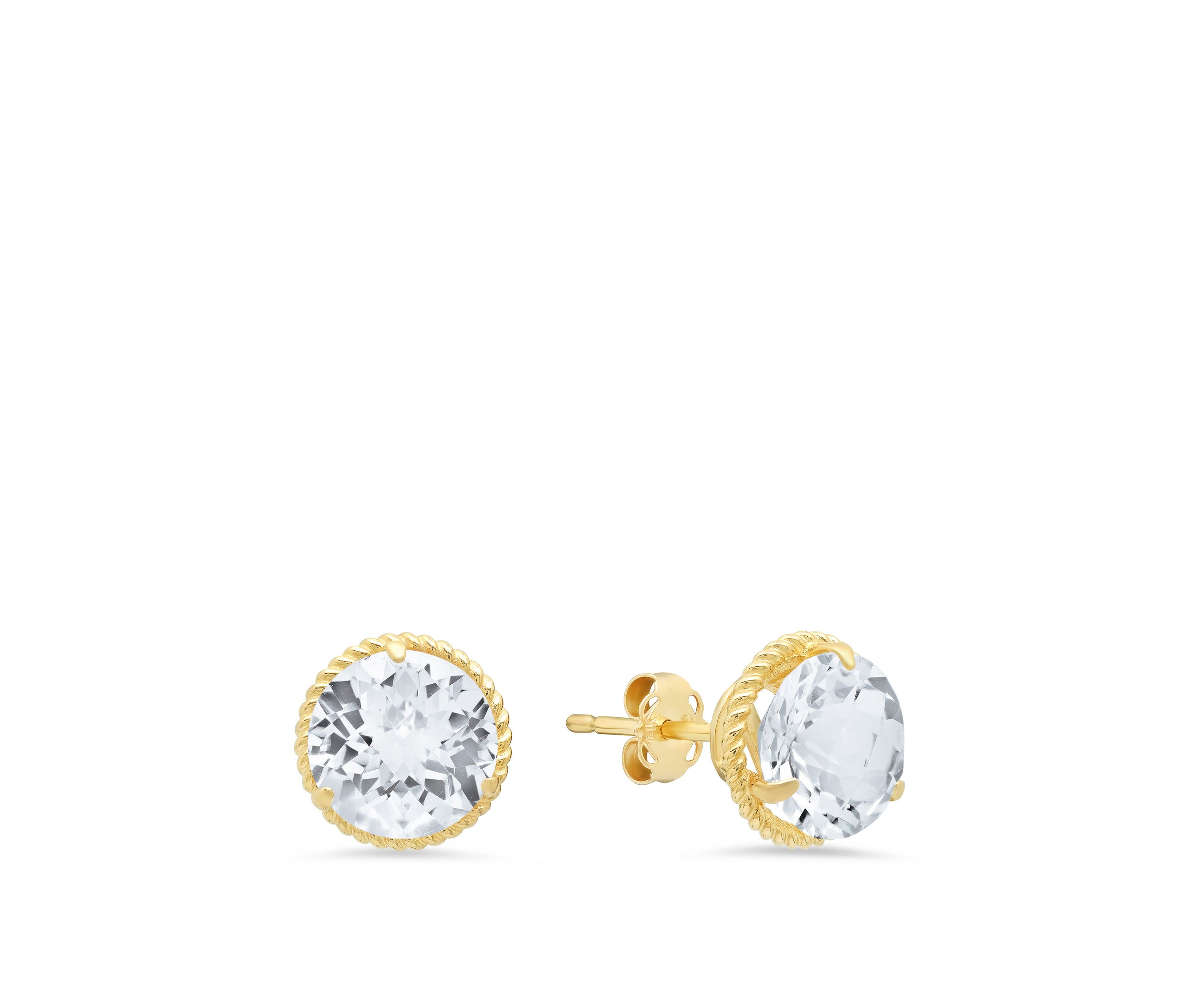 White Topaz Stud Earrings