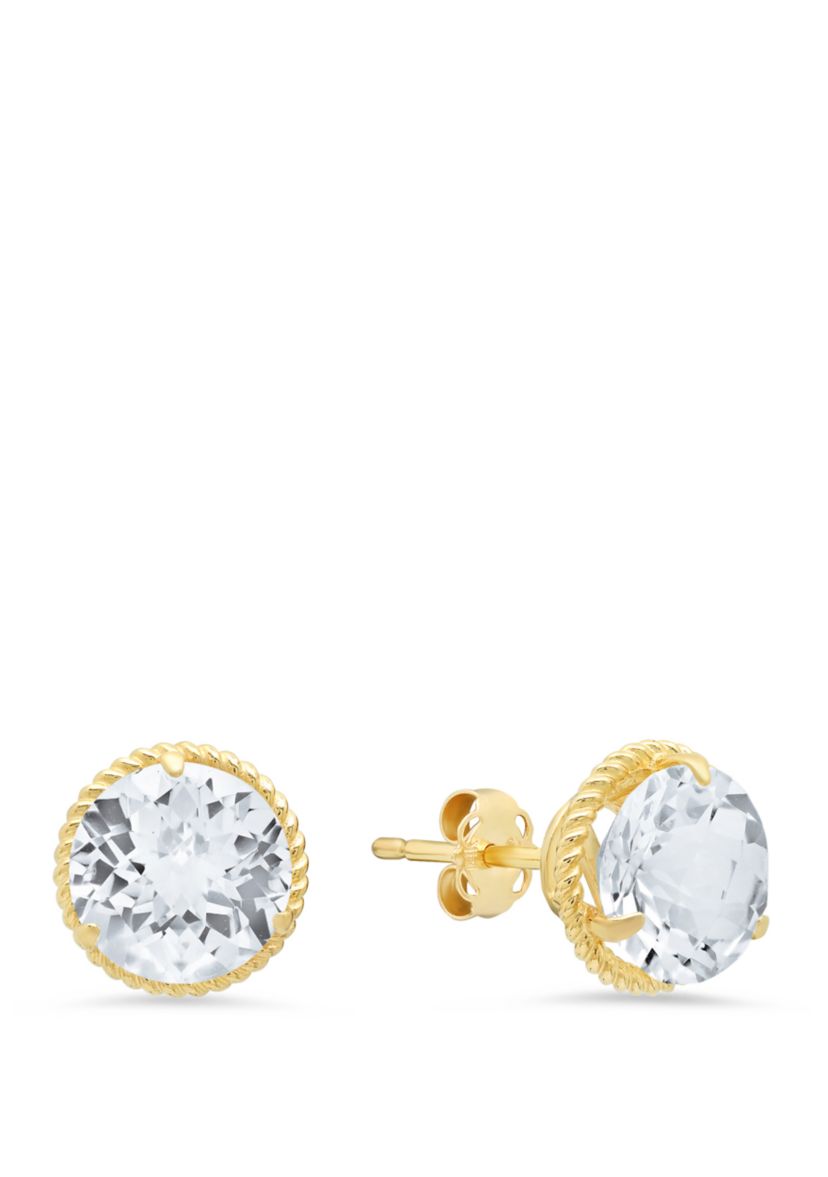 White Topaz Stud Earrings