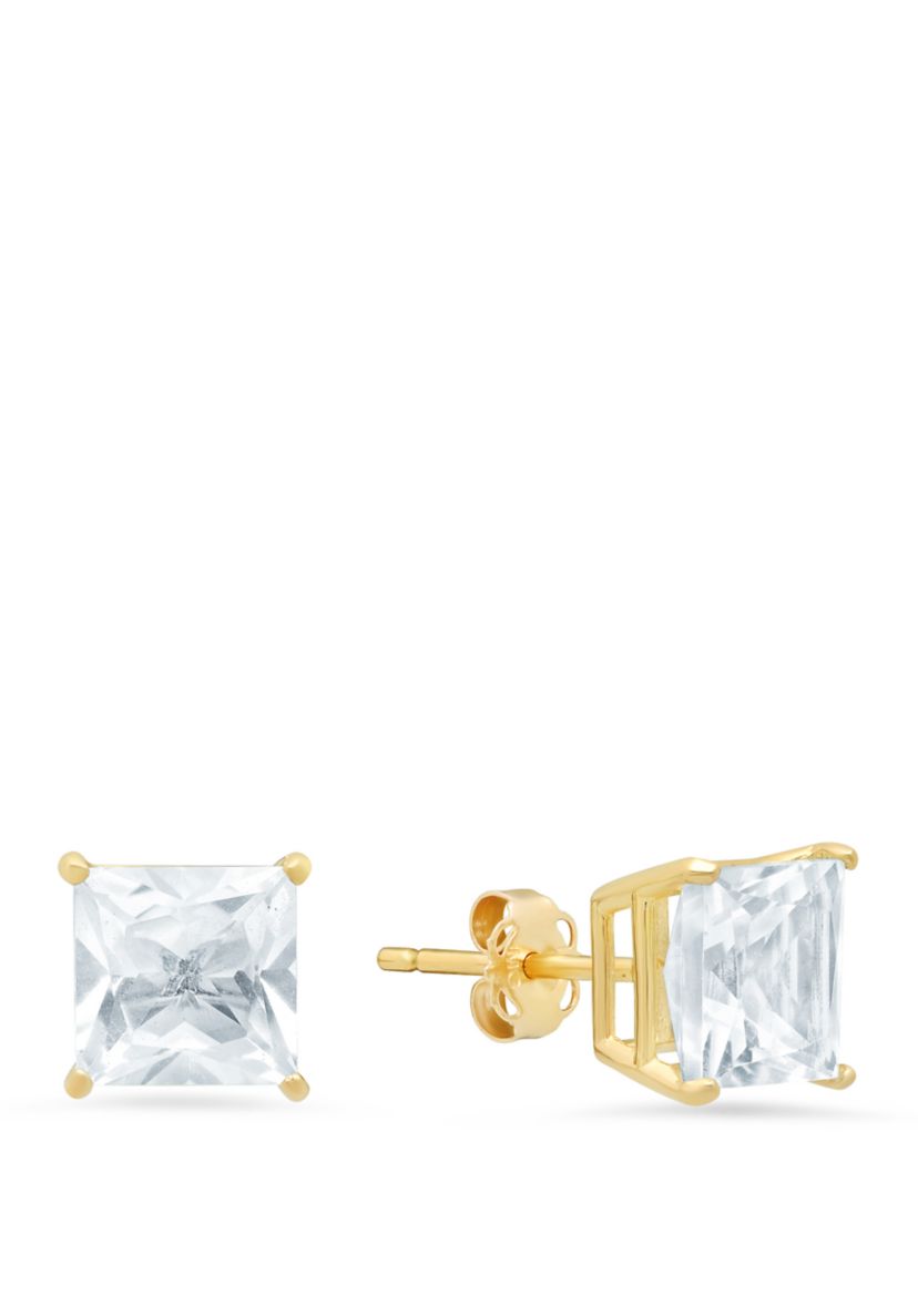 3 ct. t.w. White Topaz Stud Earrings