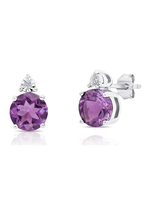 Belk & Co. 7 Millimeter Round Amethyst and