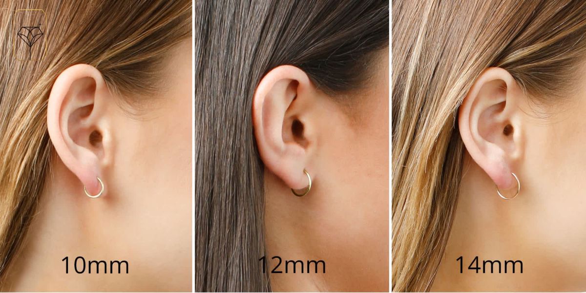 Solid 14k Gold Hoop Earrings 1mm Tube Flex Continuous in 10mm-14mm (0.4-1 Inch) Diameter Gold Hoop Earrings