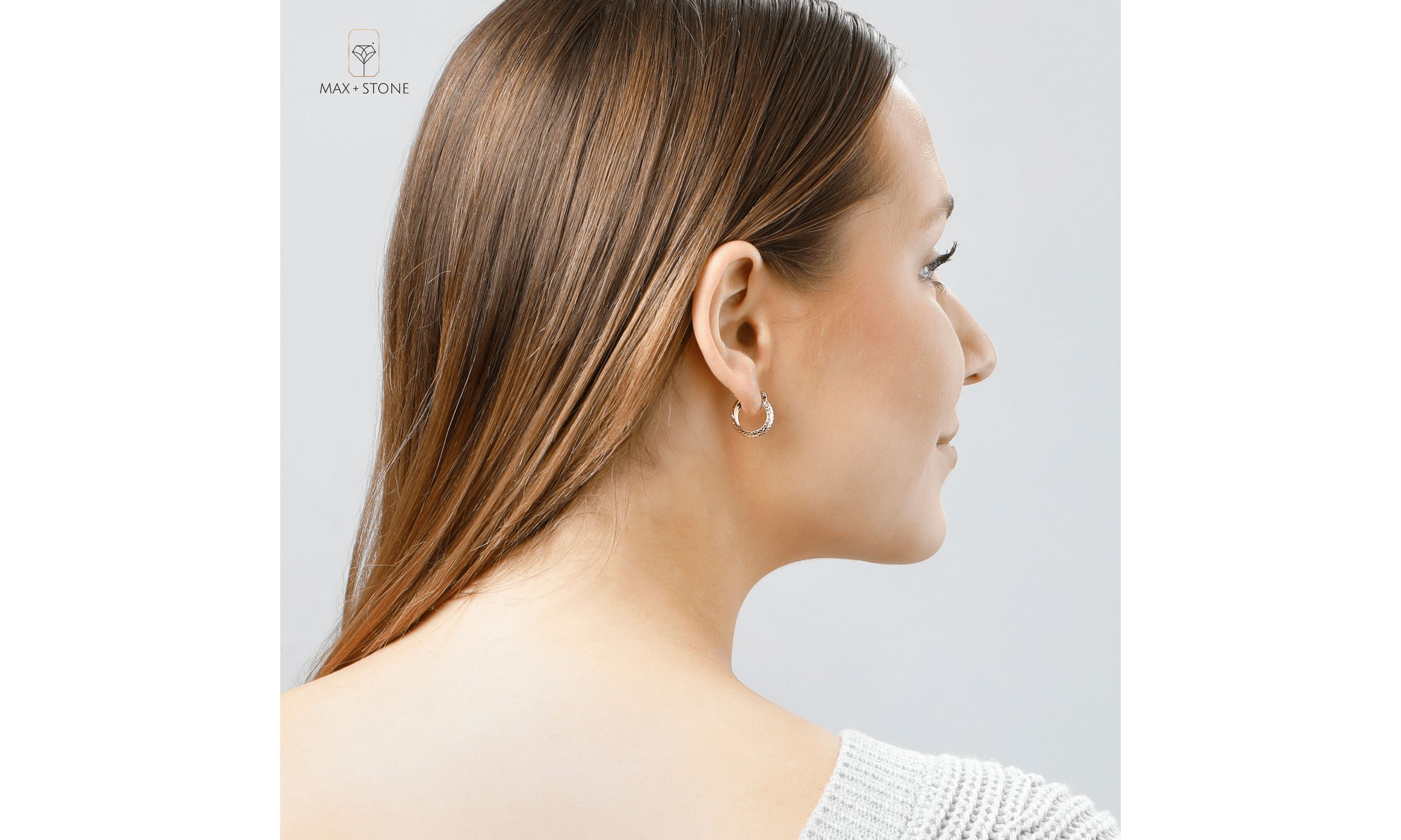 Solid 14K Yellow Gold 18MM Diamond Cut Hoop Earrings with Click-top Closure