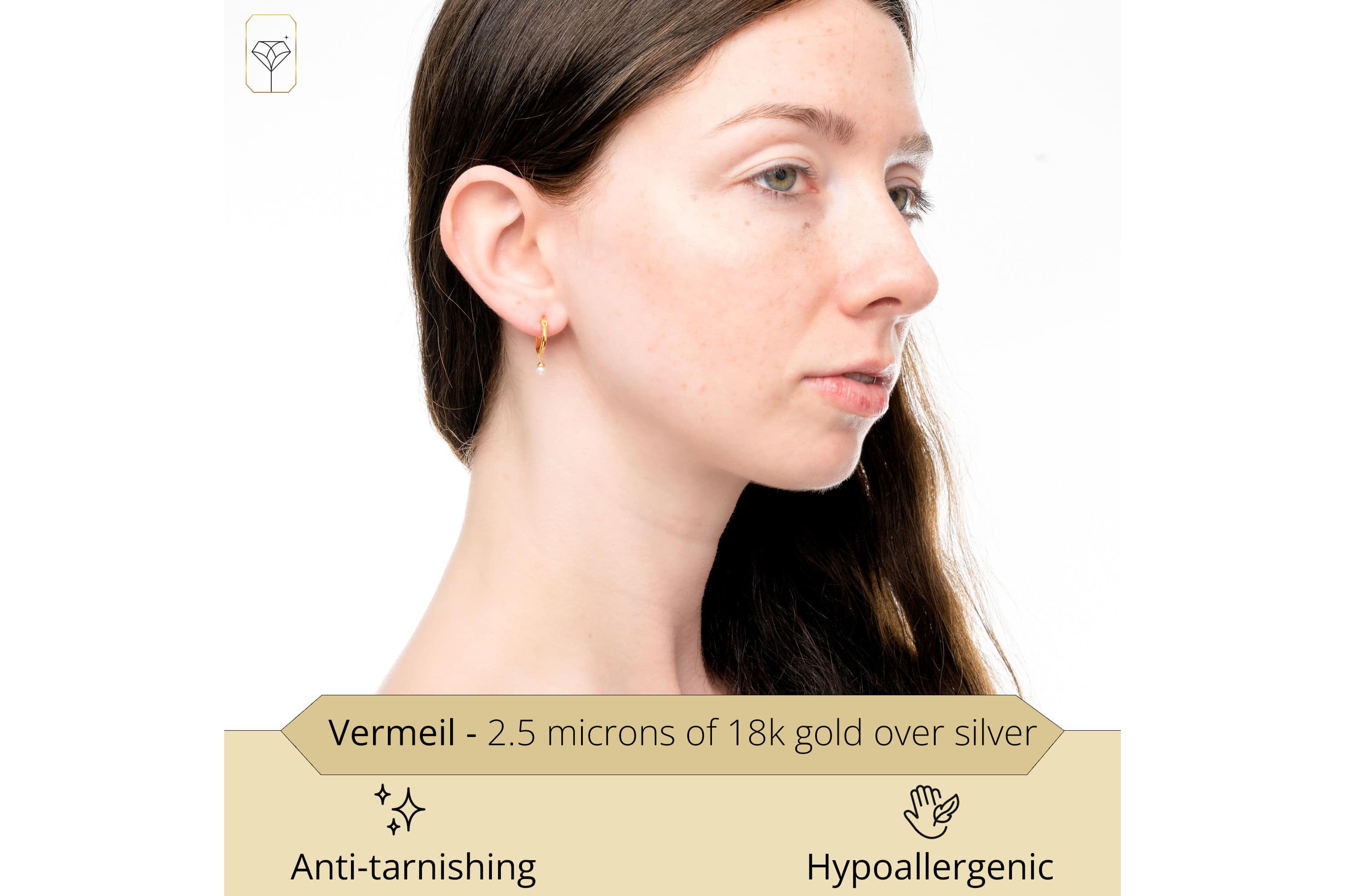 Vermeil Gold over Sterling Silver Huggie Hoop Earrings