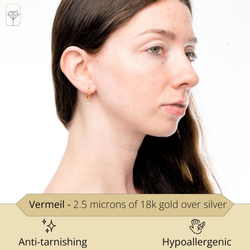 Vermeil Gold over Sterling Silver Huggie Hoop Earrings