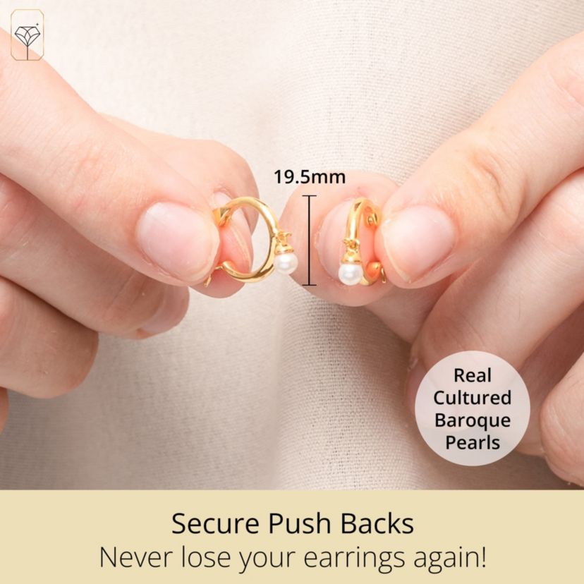 Vermeil Gold over Sterling Silver Huggie Hoop Earrings