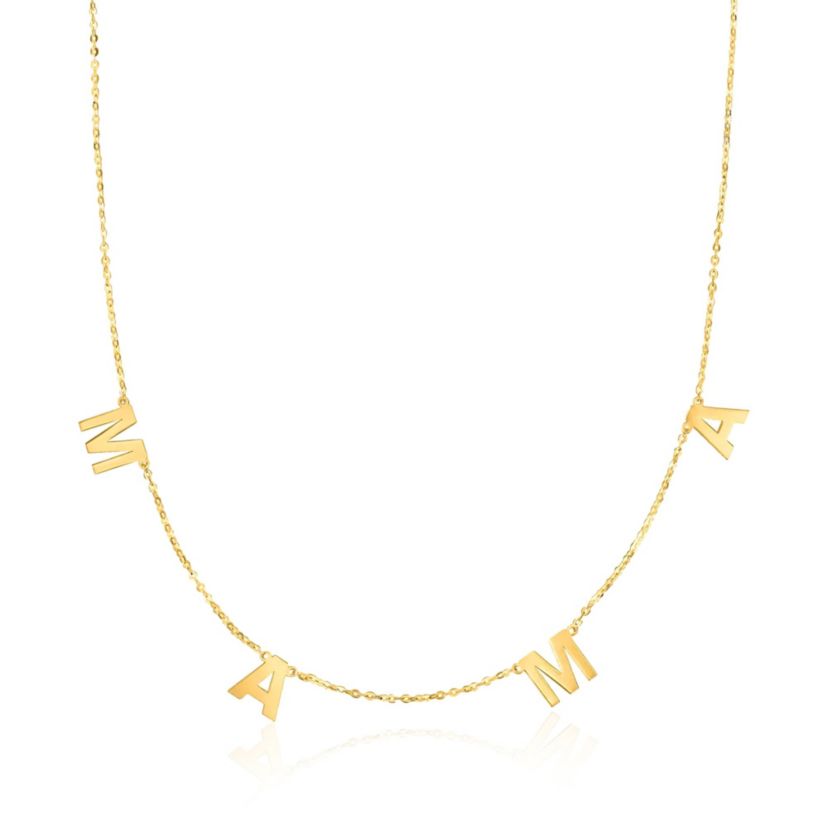14k Yellow Gold MAMA Necklace