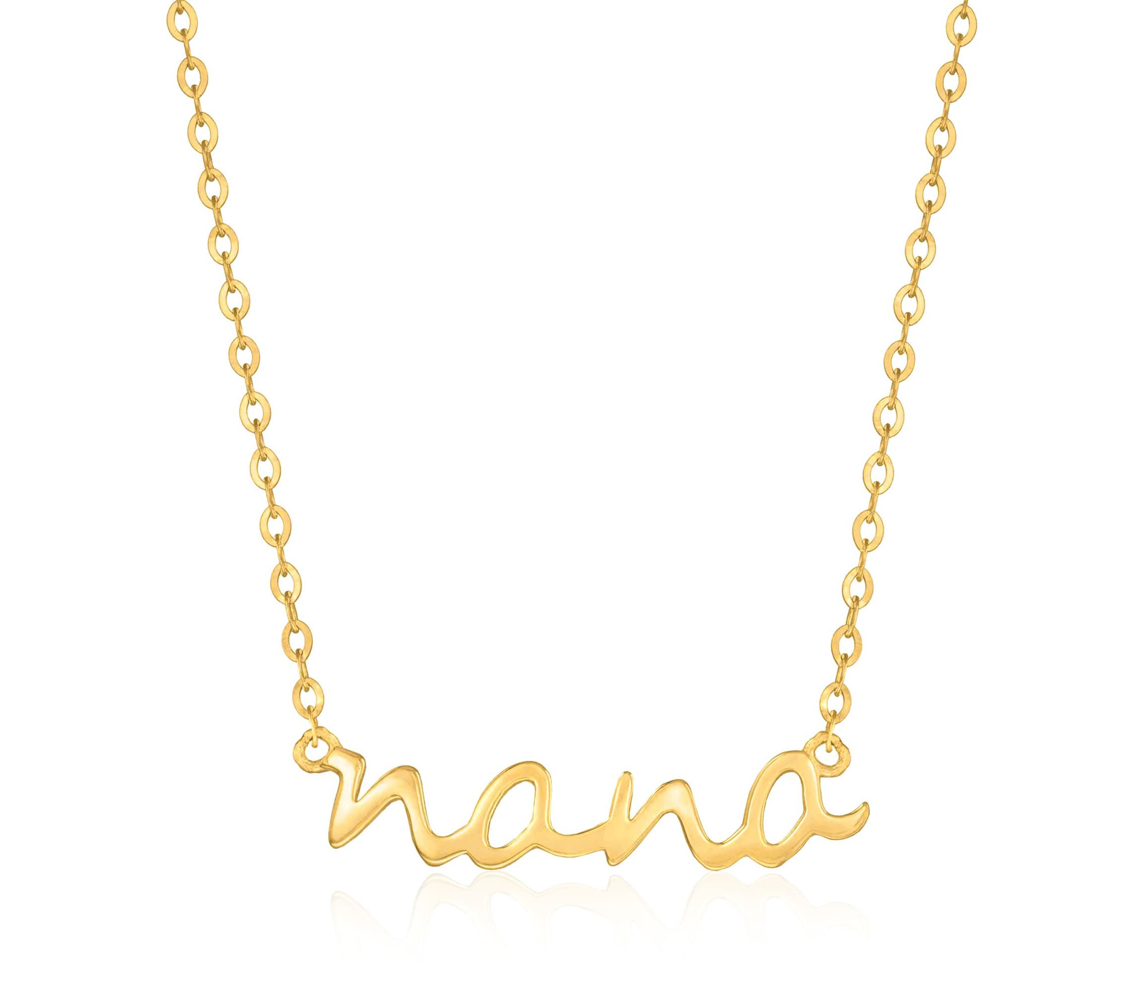14k Yellow Gold nana Script Necklace