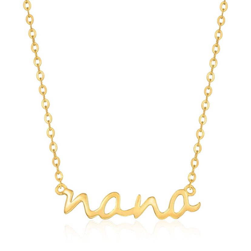 14k Yellow Gold nana Script Necklace