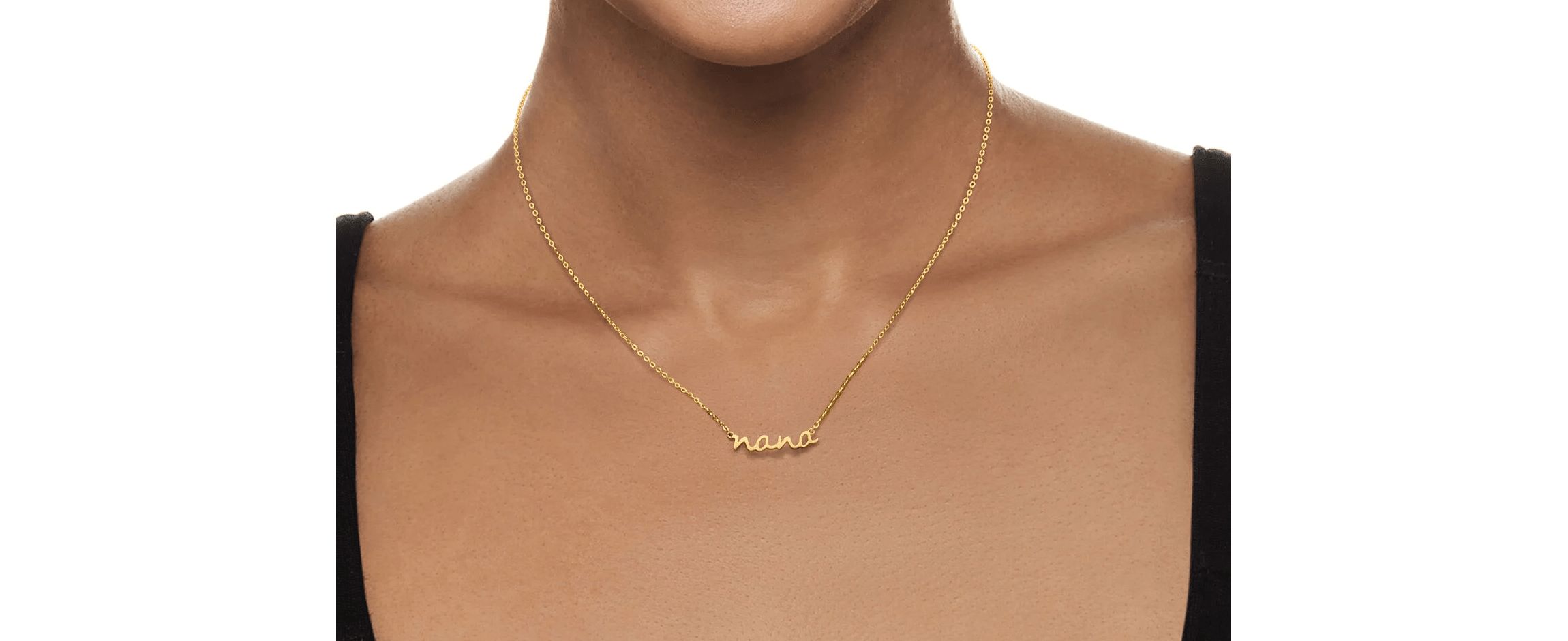 14k Yellow Gold nana Script Necklace