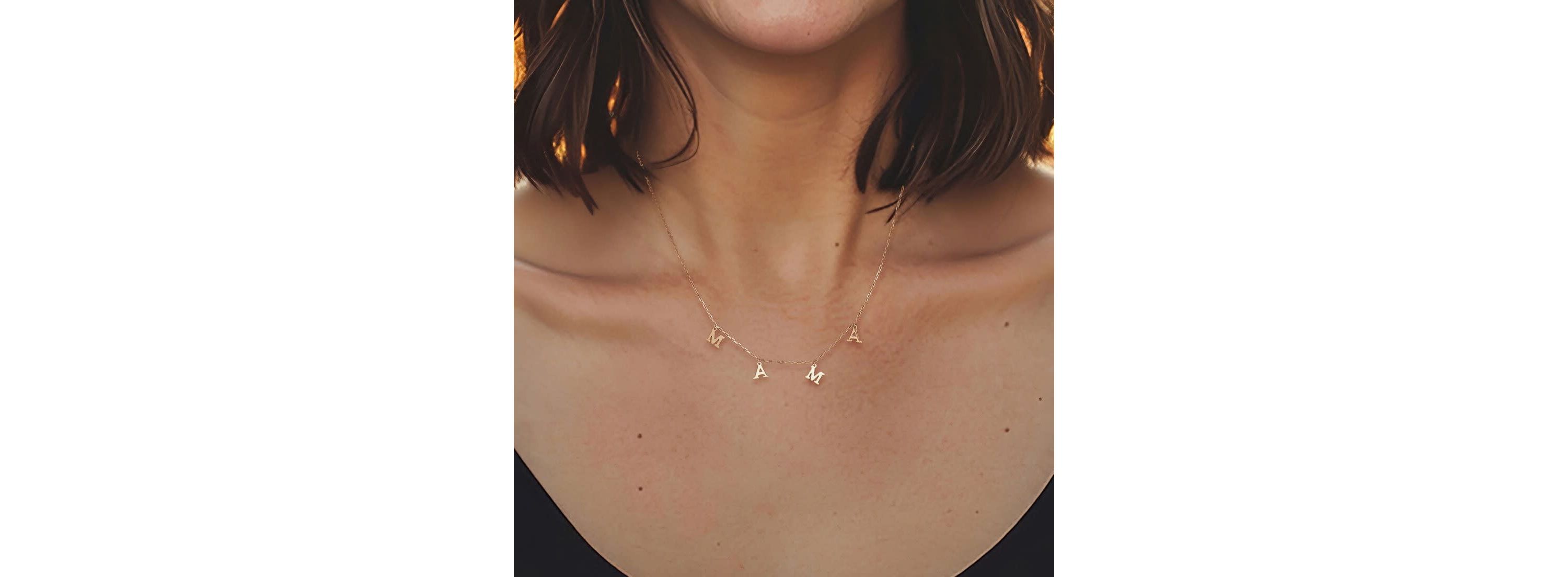 14k Yellow Gold MAMA Necklace