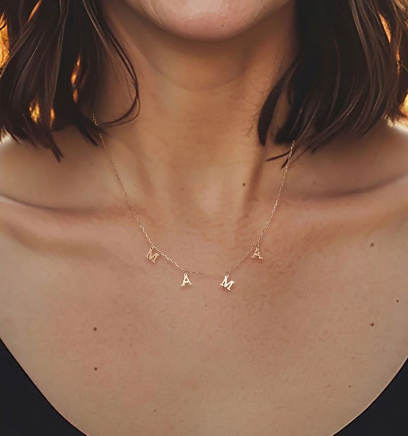 14k Yellow Gold MAMA Necklace
