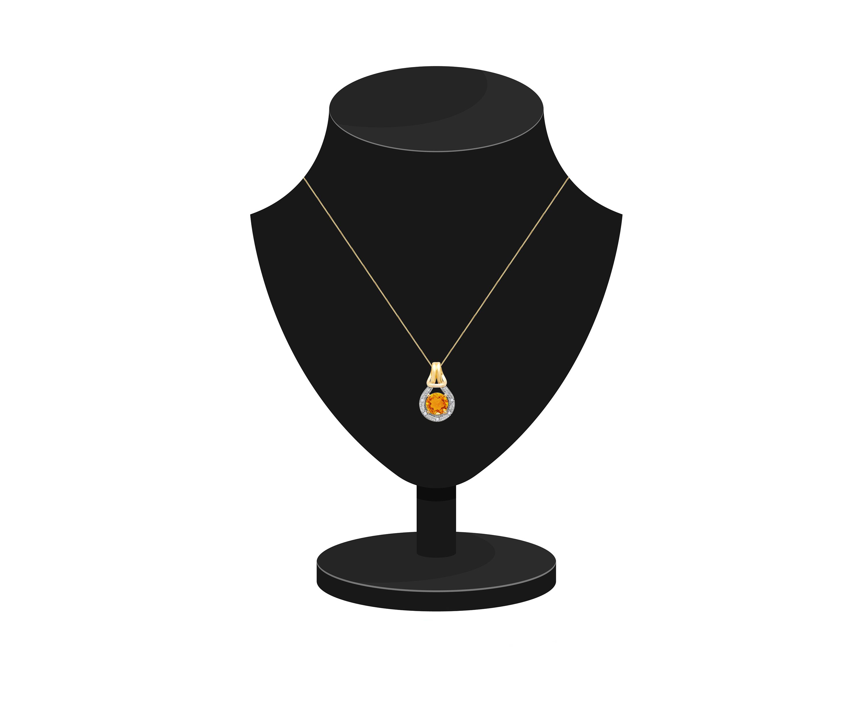 10K Yellow Gold Citrine with Diamond Accent Love Knot Pendant