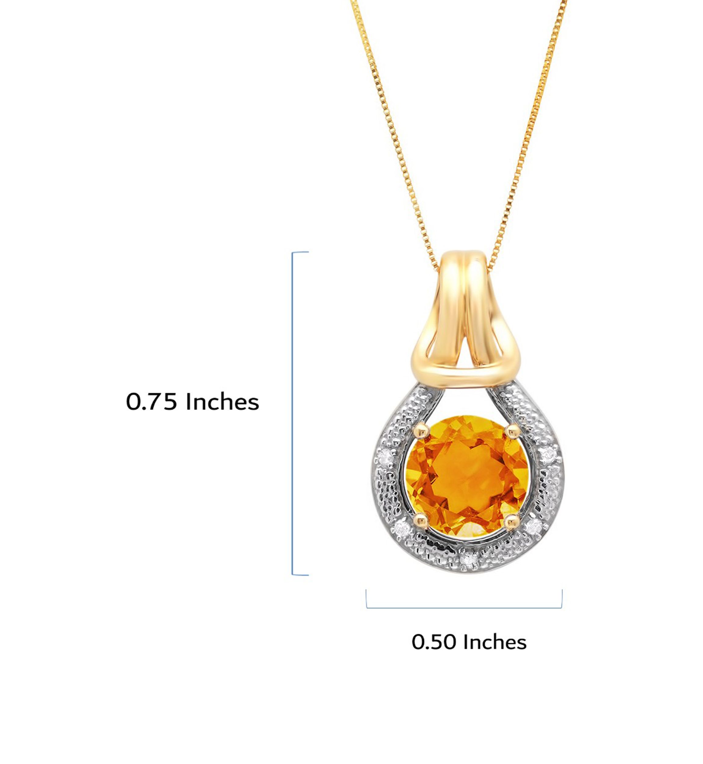 10K Yellow Gold Citrine with Diamond Accent Love Knot Pendant