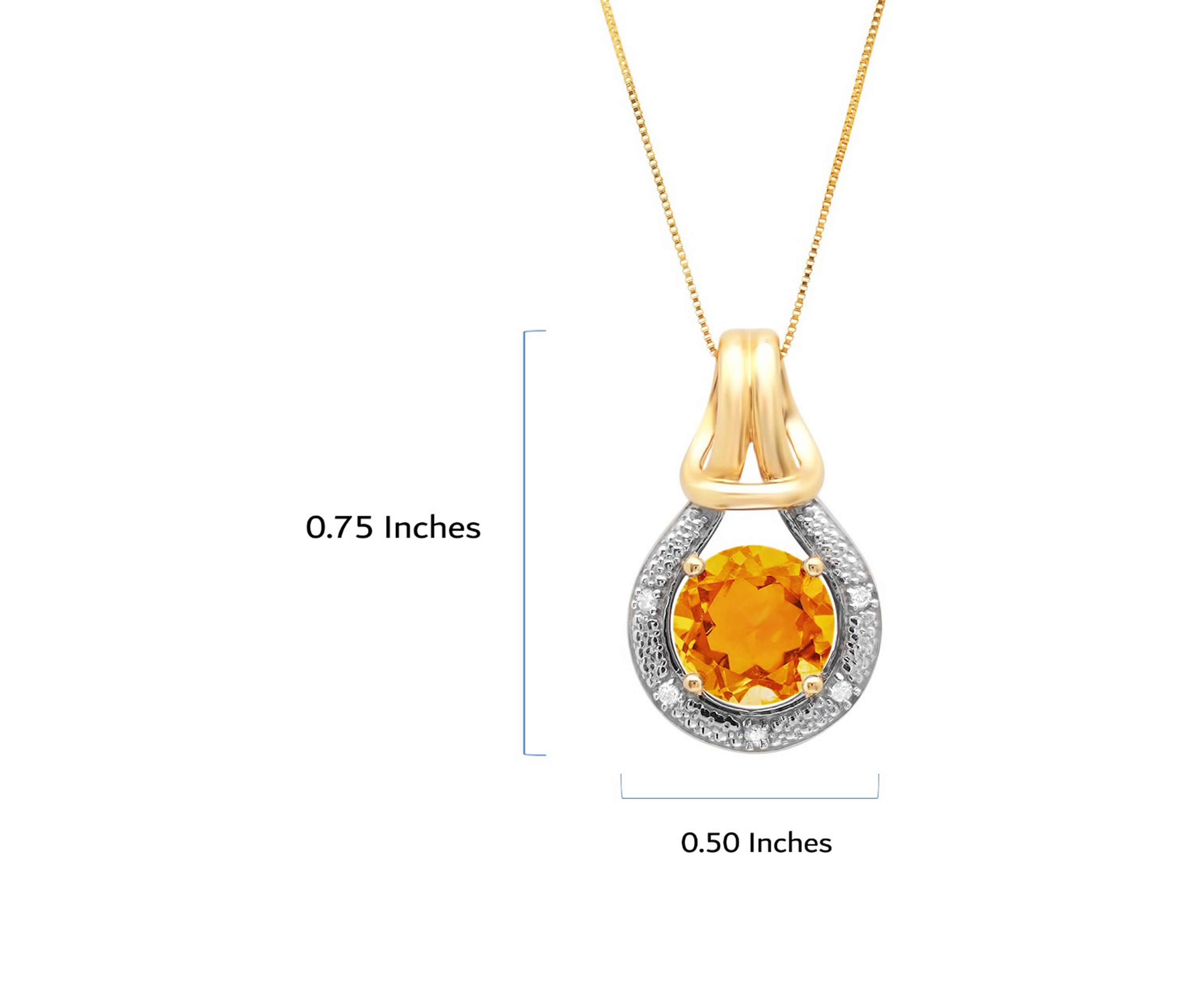 10K Yellow Gold Citrine with Diamond Accent Love Knot Pendant