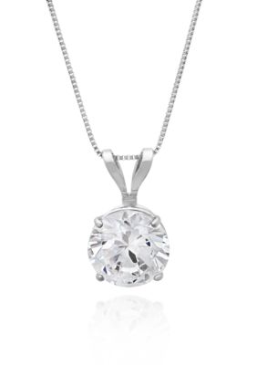 Belk & Co 14k White Gold 6mm Cubic Zirconia Pendant