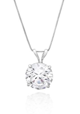 Belk & Co 14k White Gold 8mm Cubic Zirconia Pendant