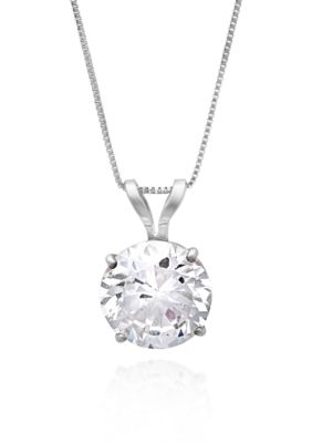 Belk & Co 14k White Gold 7mm Cubic Zirconia Pendant
