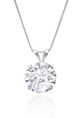 Belk & Co 14k White Gold 9mm Cubic Zirconia Pendant