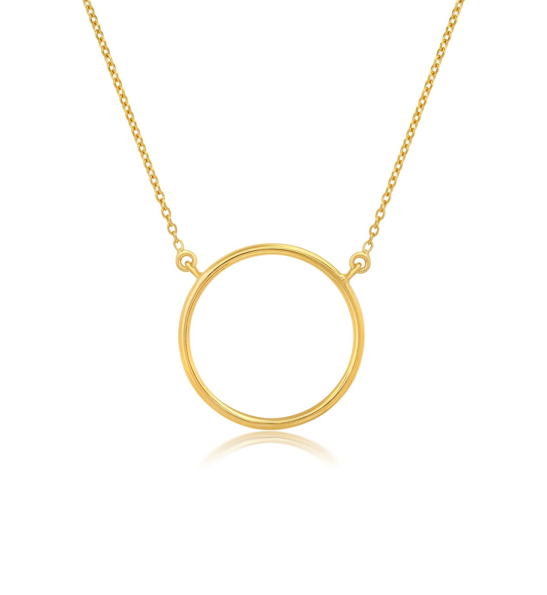 18K Yellow Gold Over Sterling Silver Vermeil Circle Eternity Necklace