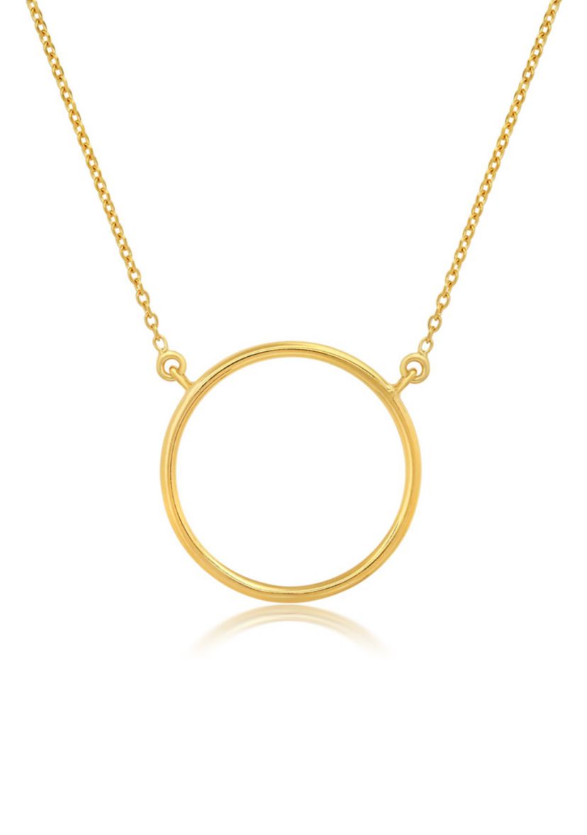 18K Yellow Gold Over Sterling Silver Vermeil Circle Eternity Necklace