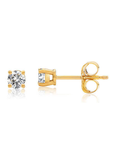 1/4 ct. t.w. Lab Created Diamond IGI Certified Solitaire Stud Earrings in 14K Yellow Gold