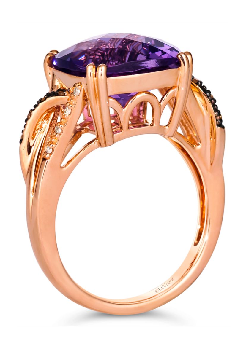 6.25 ct. t.w. Grape Amethyst™, Chocolate Diamonds®, Nude Diamonds™ Ring in 14K Strawberry Gold®