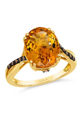 Le Vian 4.25 ct. t.w. Cinnamon CitrineÂ®, Nude Diamondsâ¢, 1/10 ct. t.w. Chocolate Diamonds Ring in 14K Honey Gold -  540032211765457