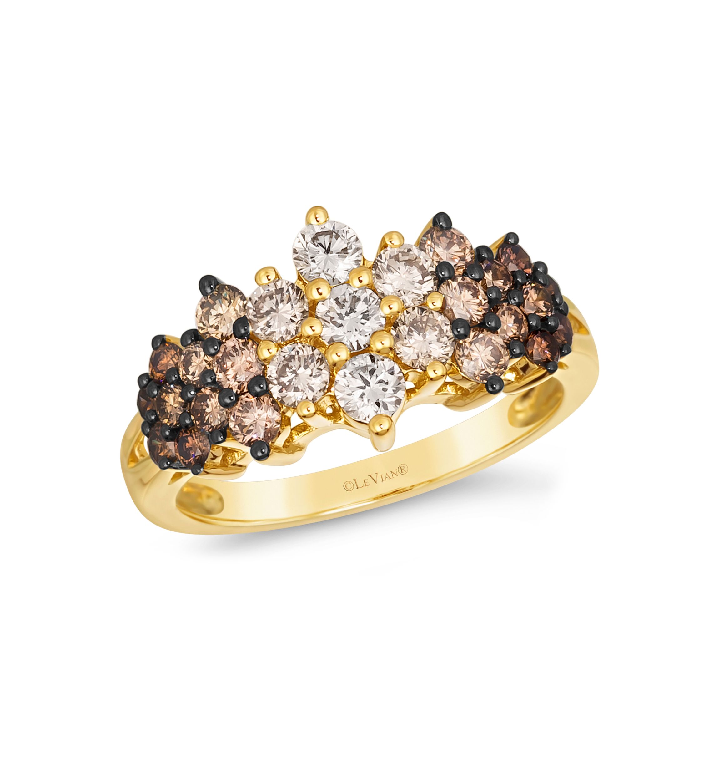Ombré Ring featuring 1.36 ct. t.w. Chocolate Ombré Diamonds® set in 14K Honey Gold™