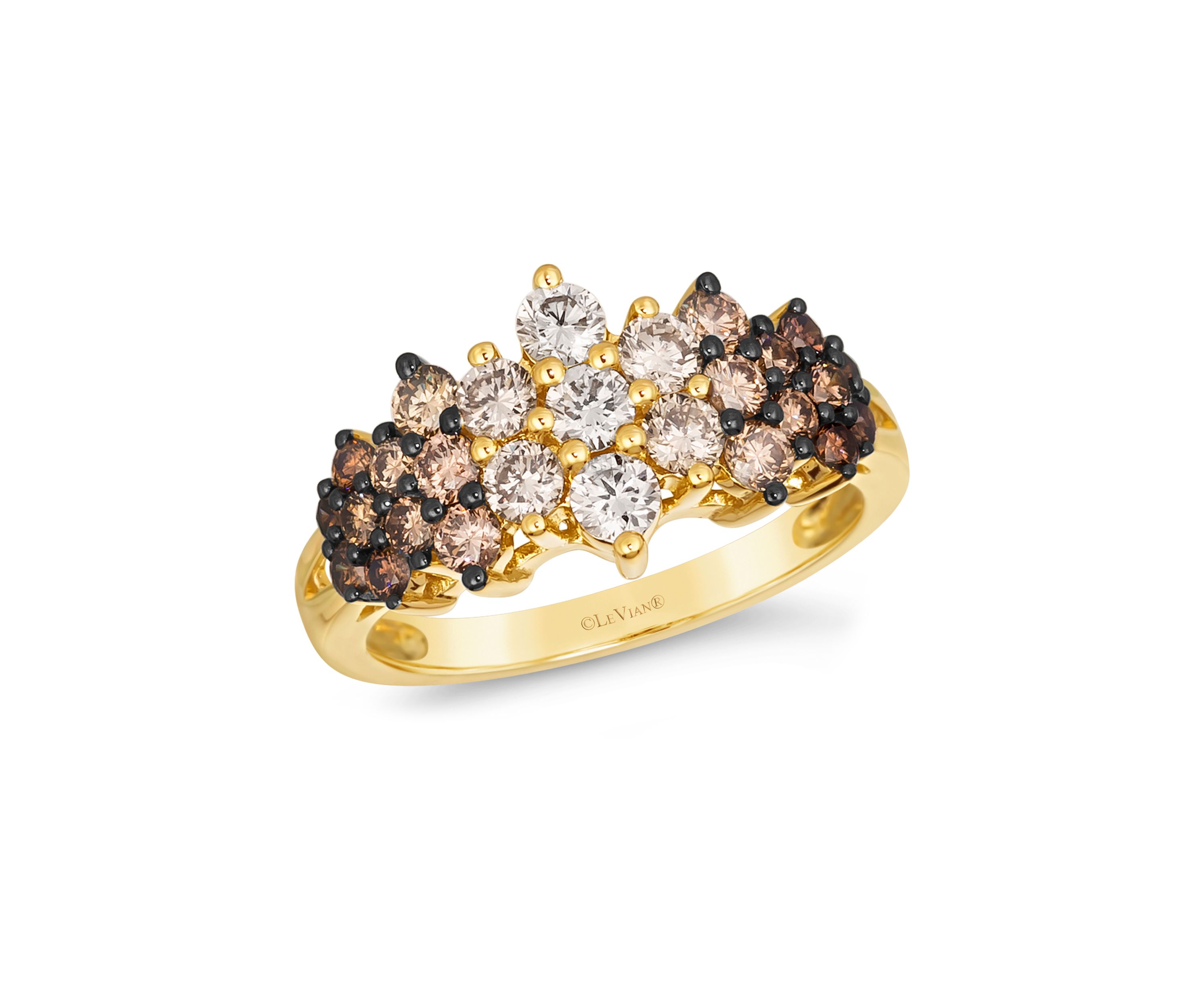 Ombré Ring featuring 1.36 ct. t.w. Chocolate Ombré Diamonds® set in 14K Honey Gold™