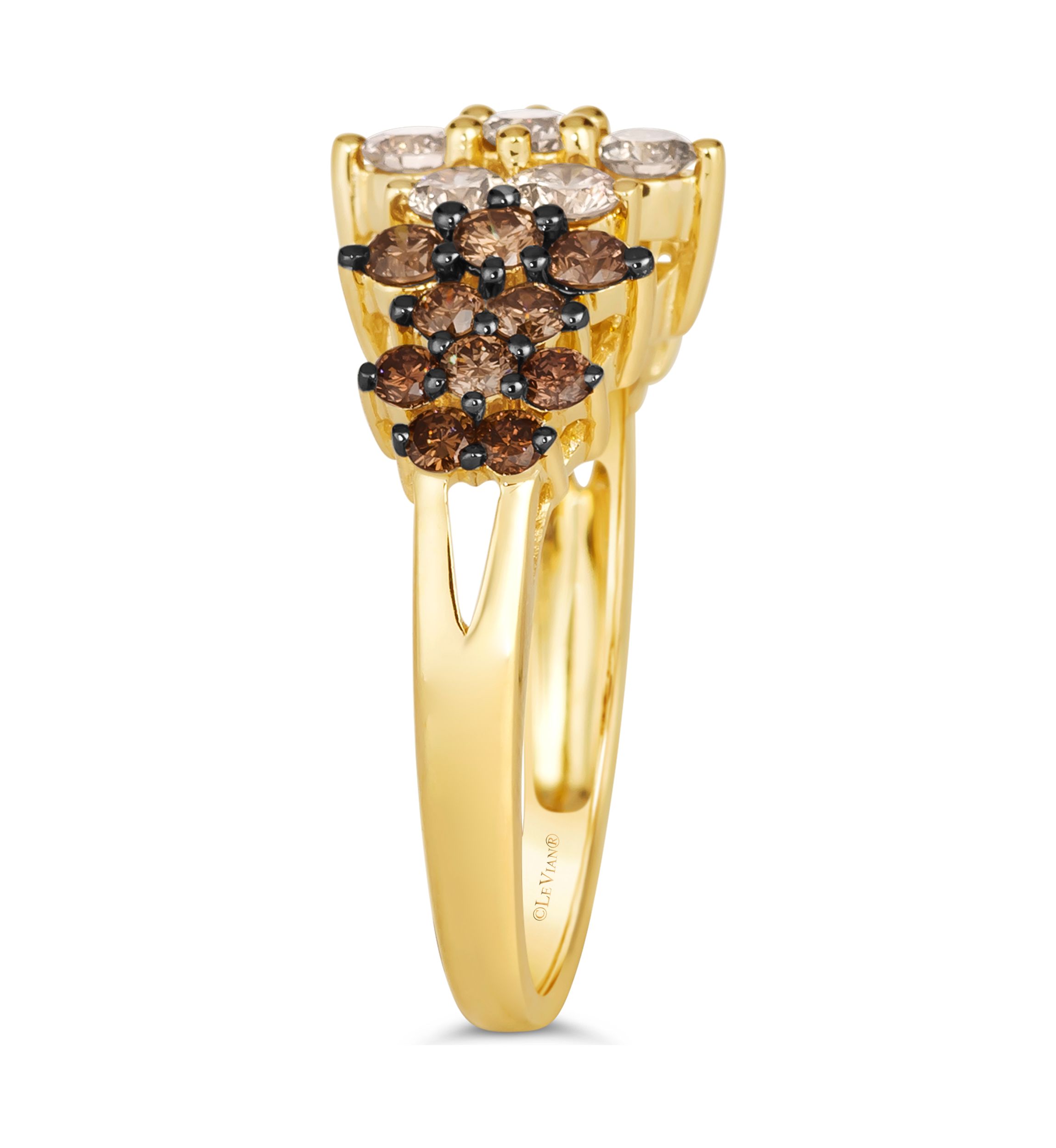 Ombré Ring featuring 1.36 ct. t.w. Chocolate Ombré Diamonds® set in 14K Honey Gold™