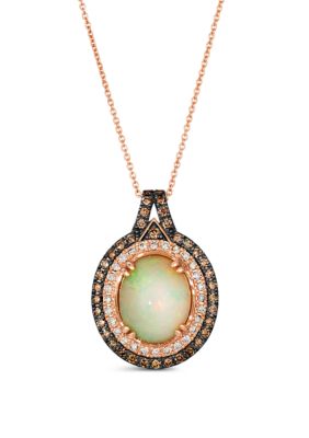 Le Vian Pendant featuring 2.3 ct. t.w. Neopolitan Opalâ¢, 1/3 ct. t.w. Chocolate Diamonds, 1/5 ct. t.w. Nude Diamondsâ¢ set in 14K Strawberry Gold