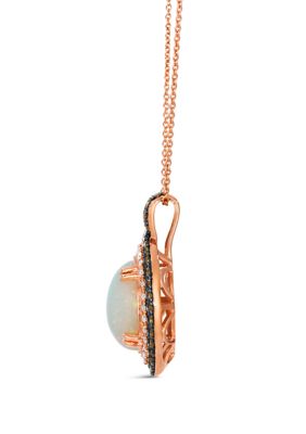 Pendant featuring 2.3 ct. t.w. Neopolitan Opal™, 1/3 ct. t.w. Chocolate Diamonds®, 1/5 ct. t.w. Nude Diamonds™ set in 14K Strawberry Gold®