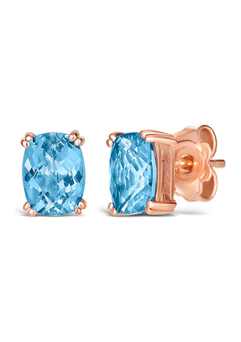 2.2 ct. t.w. Blue Topaz Earrings in Rose Gold Plated Sterling Silver