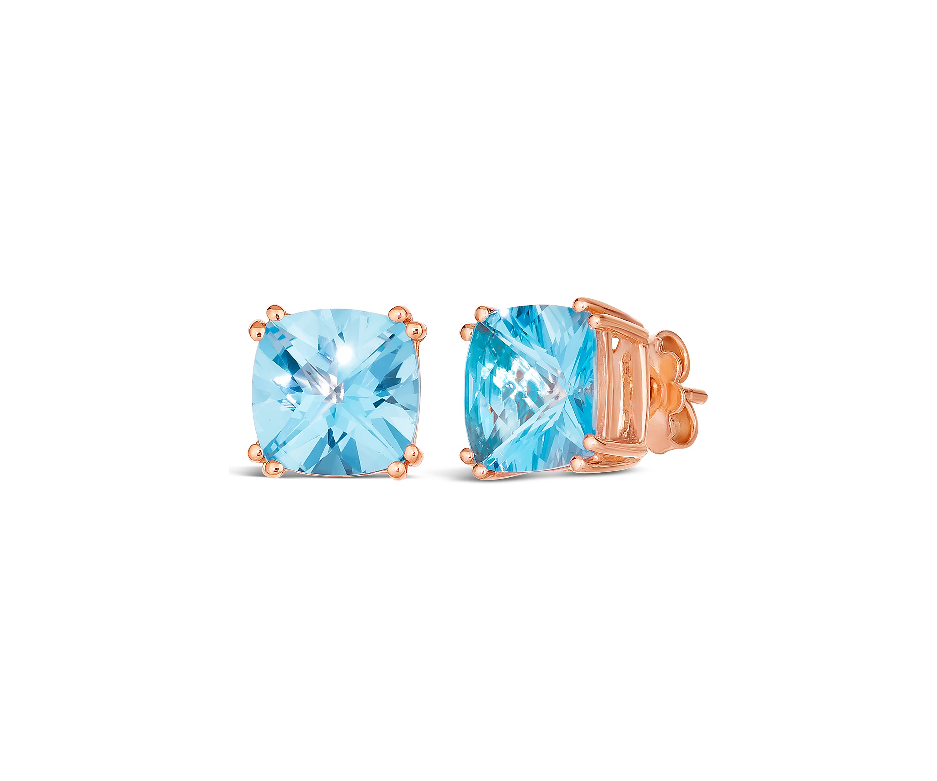 8.5 ct. t.w. Ocean Blue Topaz™ Earrings in 14K Strawberry Gold® Plated 925 Sterling Silver