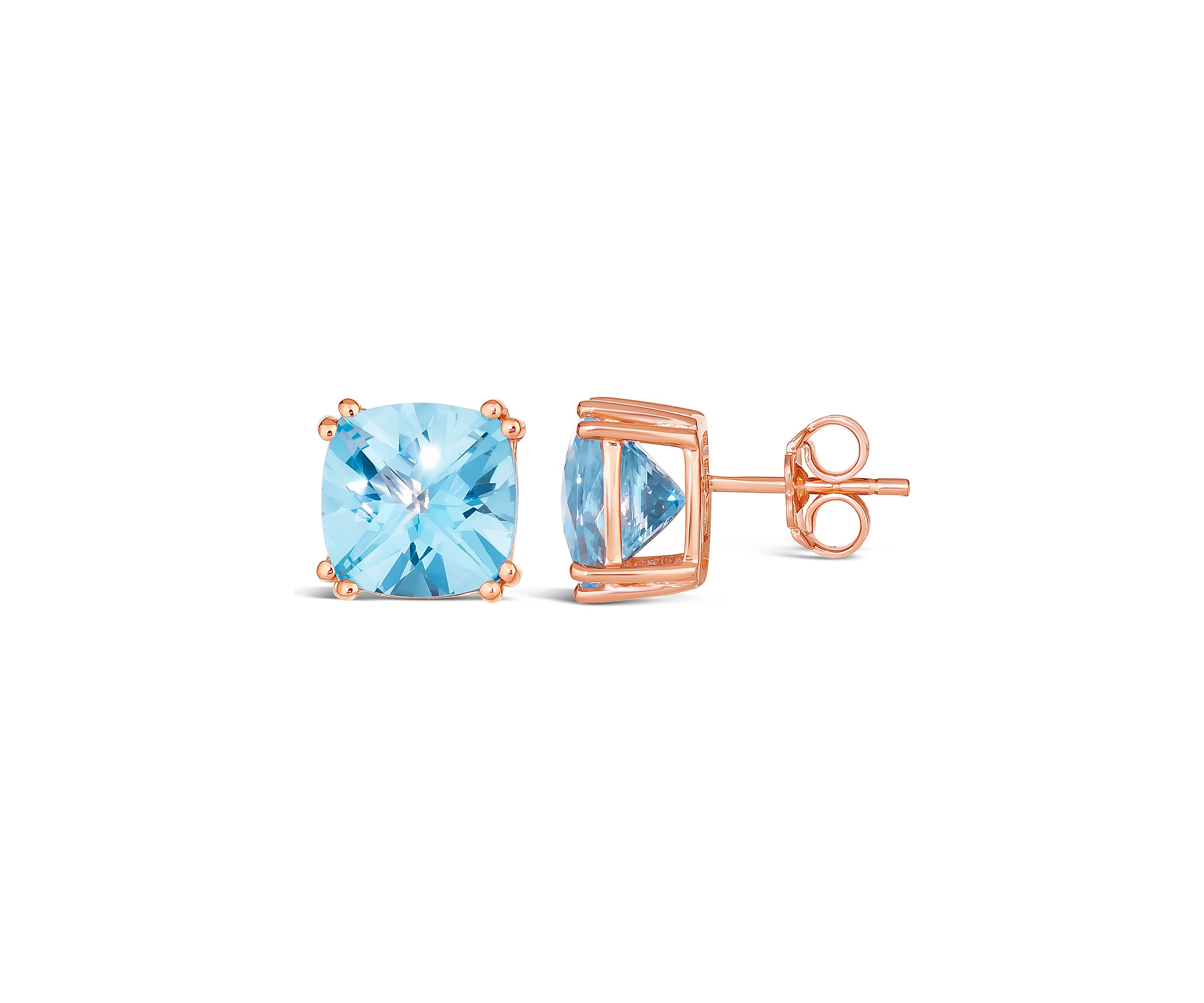 8.5 ct. t.w. Ocean Blue Topaz™ Earrings in 14K Strawberry Gold® Plated 925 Sterling Silver