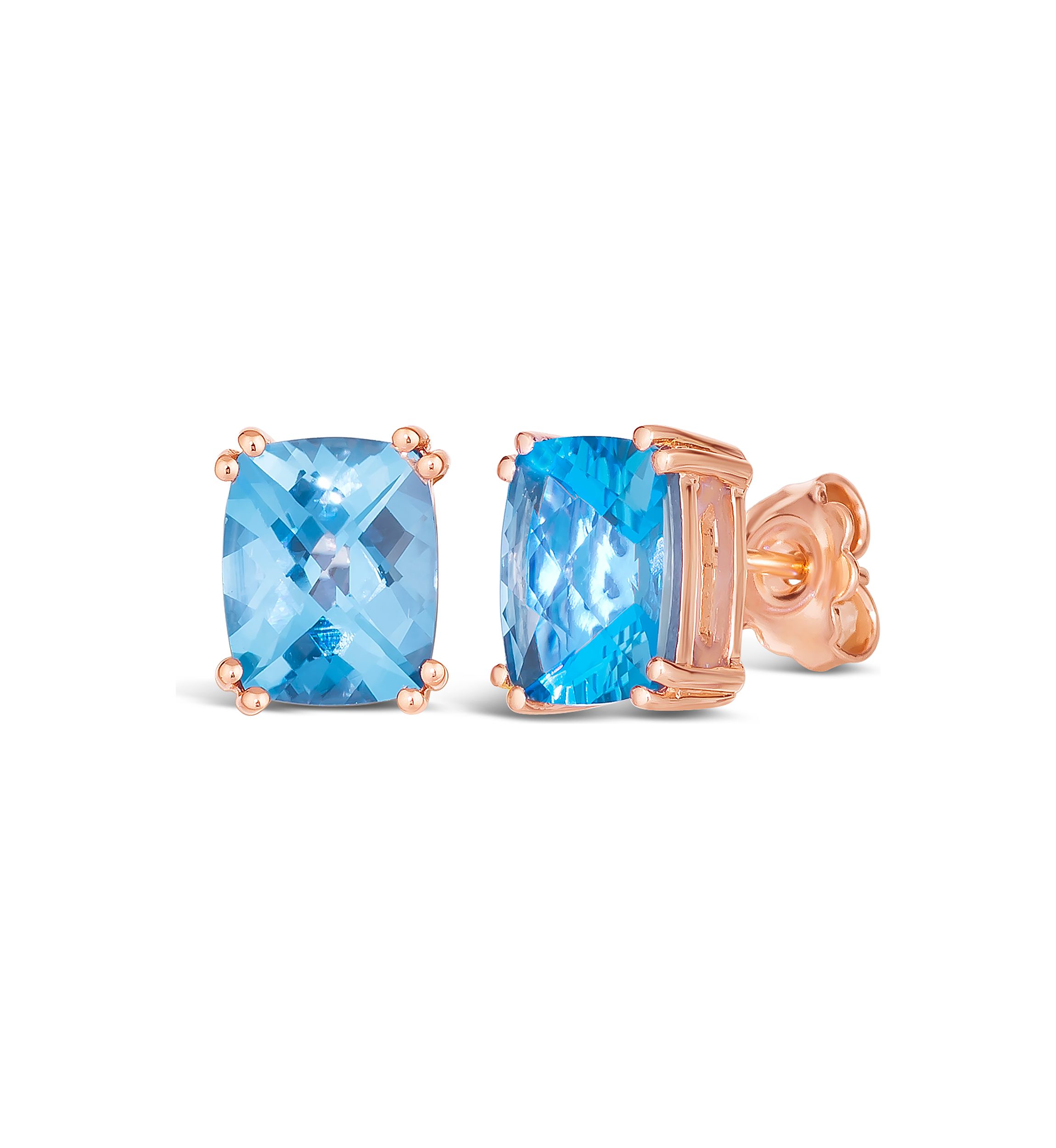 5.63 ct. t.w. Ocean Blue Topaz™ Earrings in 14K Strawberry Gold® Plated 925 Sterling Silver 